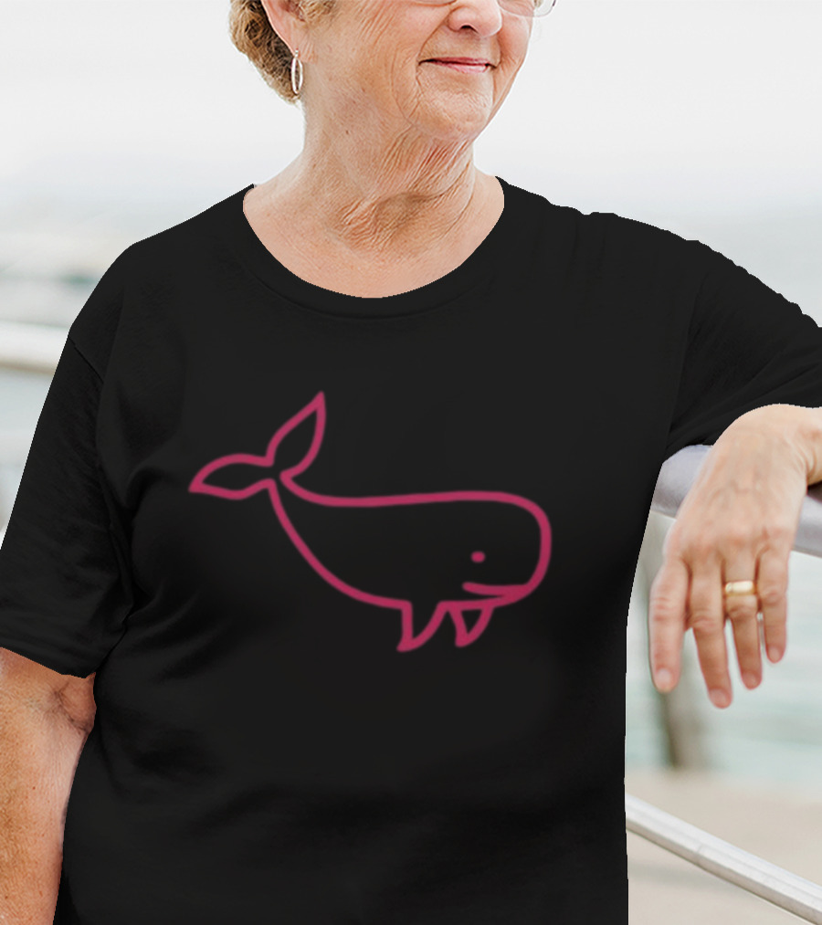 Awhalefact Big Whale Line Drawing T-Shirt