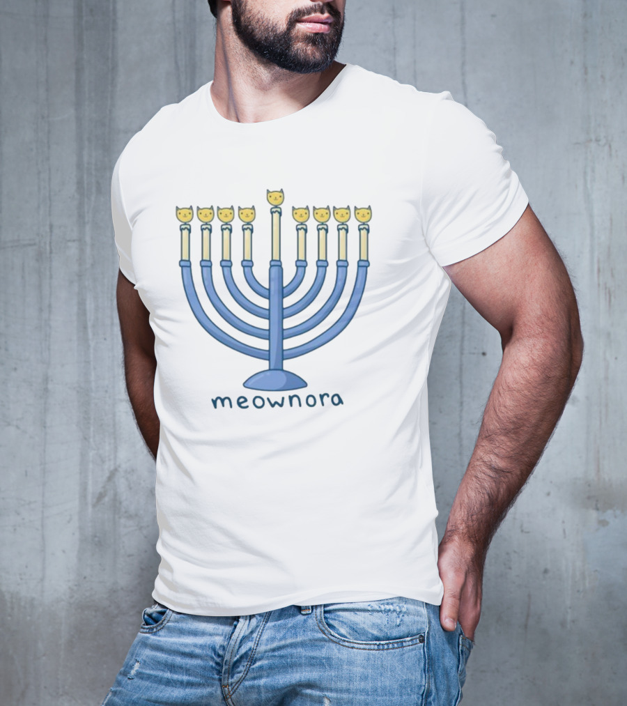 Meownora Cat Menorah Candleholder T-Shirt