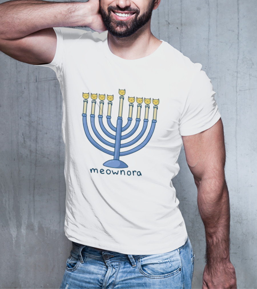 Meownora Cat Menorah Candleholder T-Shirt