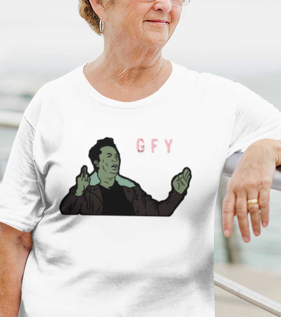 Elon Musk GFY Iconic Gesture Satirical Meme T-Shirt