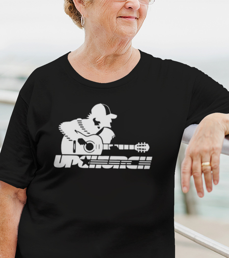 Upchurch Acoustic Guitar Player Silhouette With Star Text T-Shirt