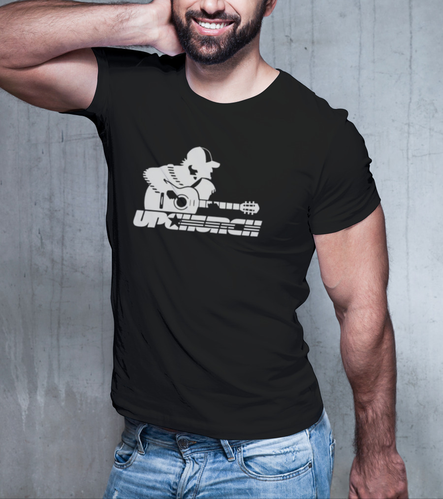 Upchurch Acoustic Guitar Player Silhouette With Star Text T-Shirt