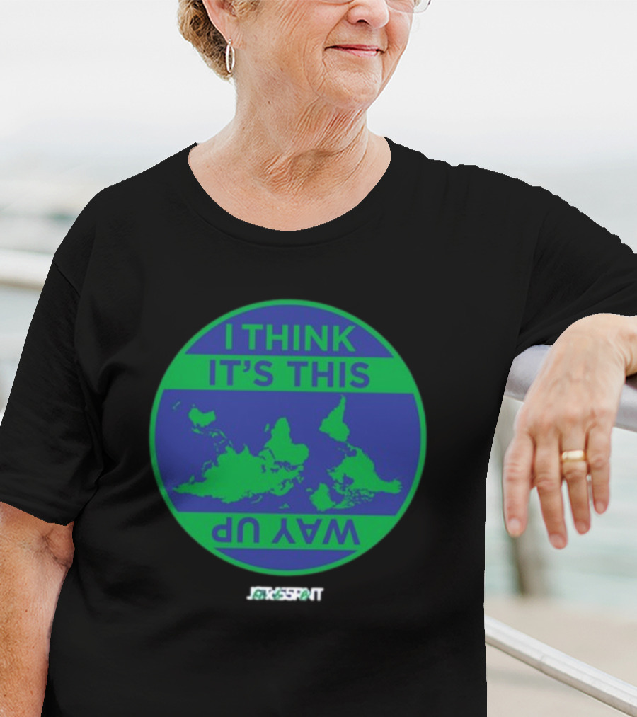 Jacksprat I Think It's This Way Up Green Blue Map T-Shirt