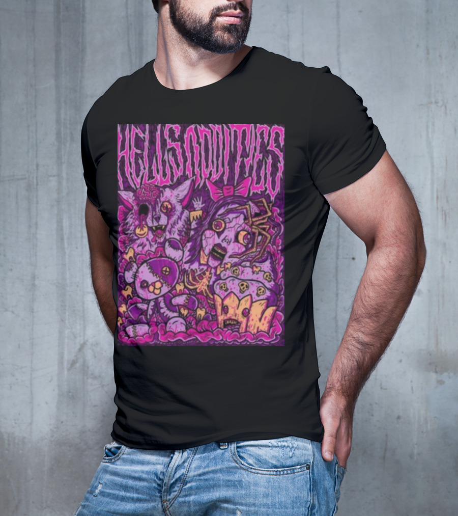 Hells Oddities Creepy Doll Zombie Cupcake Cat Monster Bits N' Pieces T-Shirt