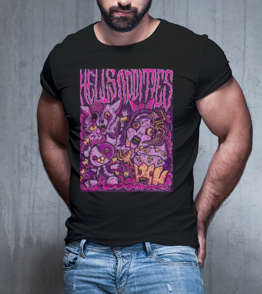 Hells Oddities Creepy Doll Zombie Cupcake Cat Monster Bits N' Pieces T-Shirt