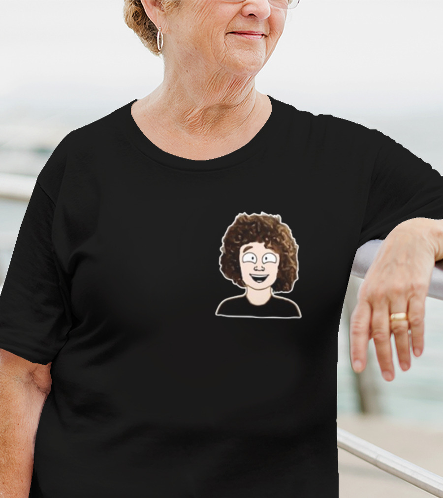 Nelson Neumann Cartoon Character With Curly Hair T-Shirt