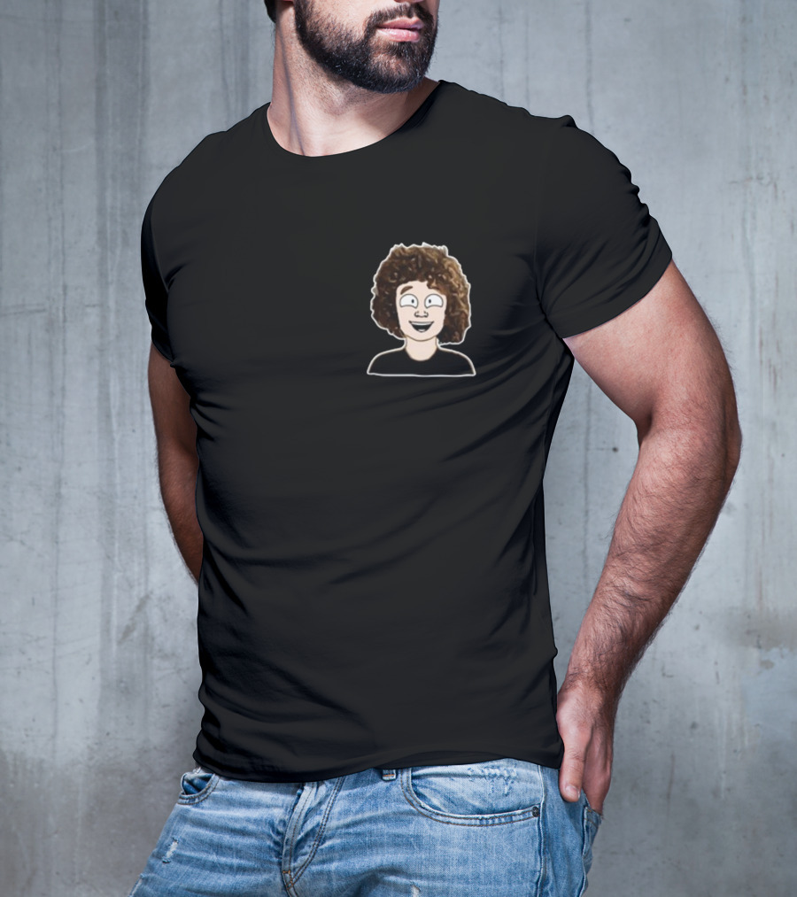 Nelson Neumann Cartoon Character With Curly Hair T-Shirt