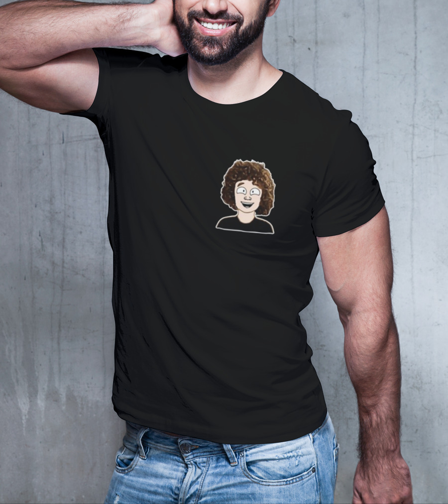 Nelson Neumann Cartoon Character With Curly Hair T-Shirt
