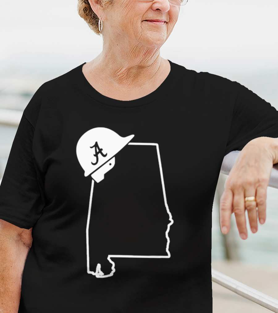Alabama State Outline With Safety Helmet Featuring A T-Shirt
