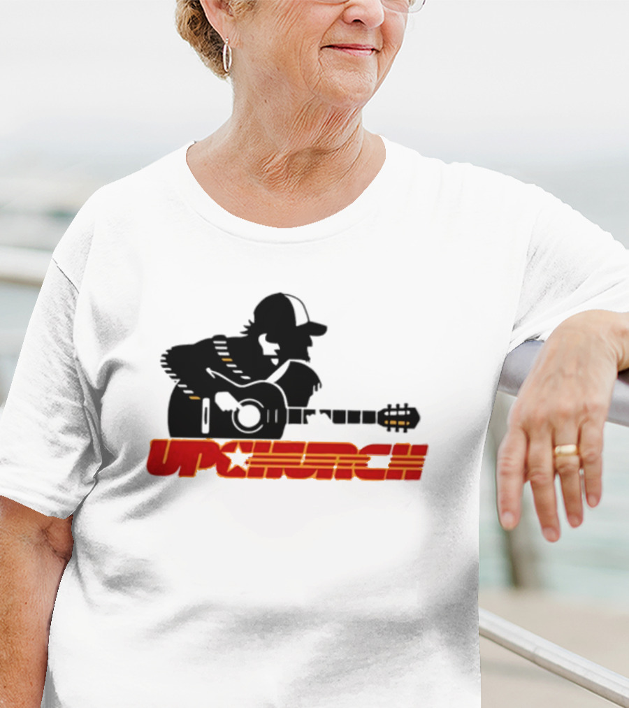 Upchurch Yellow Black Red Silhouette Guitar Player T-Shirt