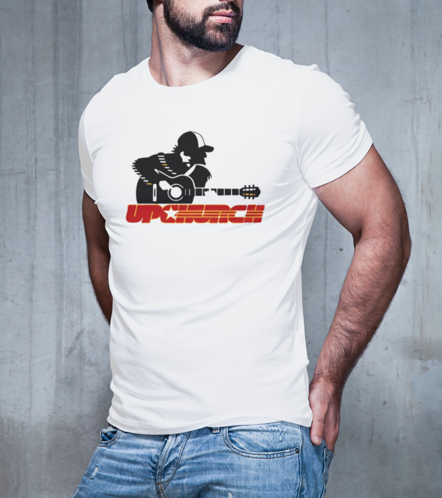 Upchurch Yellow Black Red Silhouette Guitar Player T-Shirt