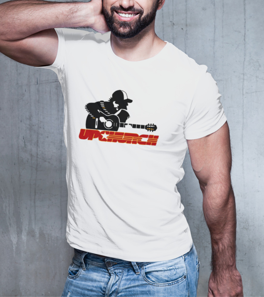 Upchurch Yellow Black Red Silhouette Guitar Player T-Shirt