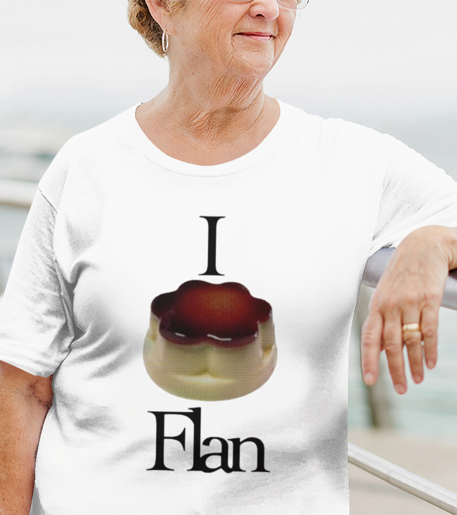 Cybermrcury I Love Flan Dessert Icon With Text Flan T-Shirt