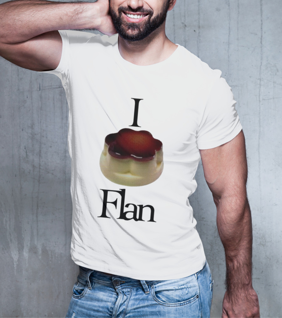 Cybermrcury I Love Flan Dessert Icon With Text Flan T-Shirt