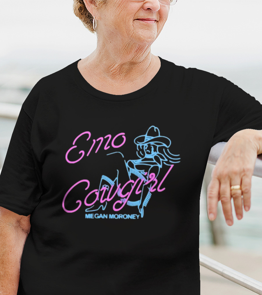 Emo Cowgirl Megan Moroney Vintage Neon Style Drawing T-Shirt