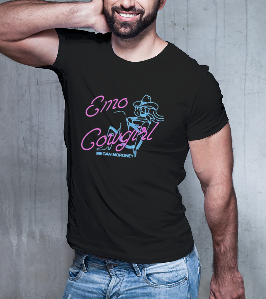 Emo Cowgirl Megan Moroney Vintage Neon Style Drawing T-Shirt
