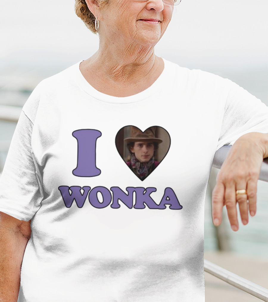 Mustardyardpress I Heart Wonka Hat And Scarf Character Image T-Shirt