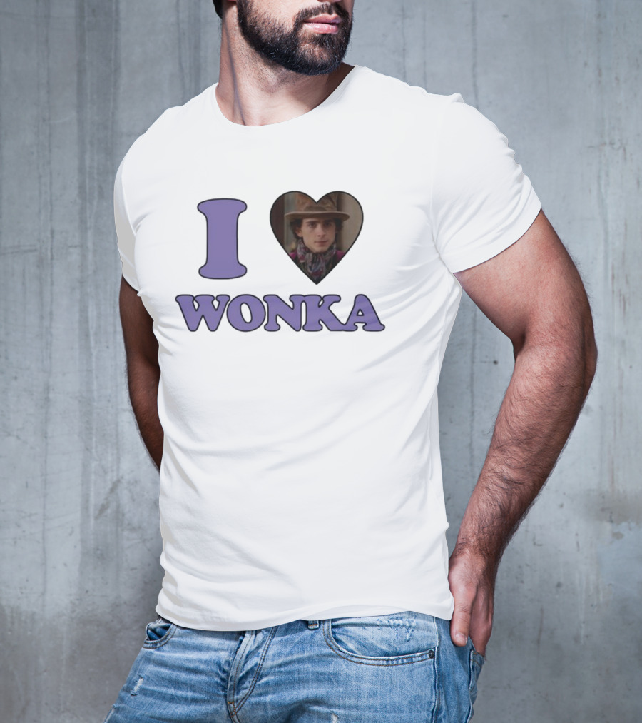 Mustardyardpress I Heart Wonka Hat And Scarf Character Image T-Shirt