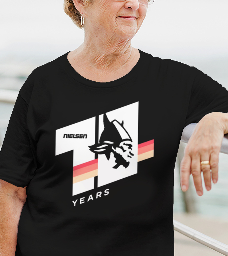 Nielsen Racing Viking Logo 71 Years Retro Stripes T-Shirt