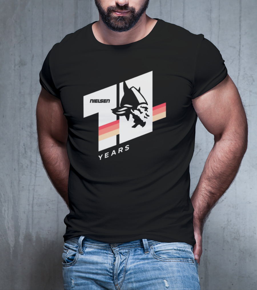 Nielsen Racing Viking Logo 71 Years Retro Stripes T-Shirt