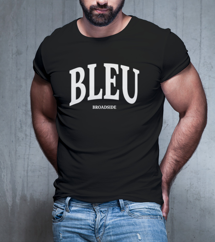BLEU BROADSIDE Classic White Lettering T-Shirt