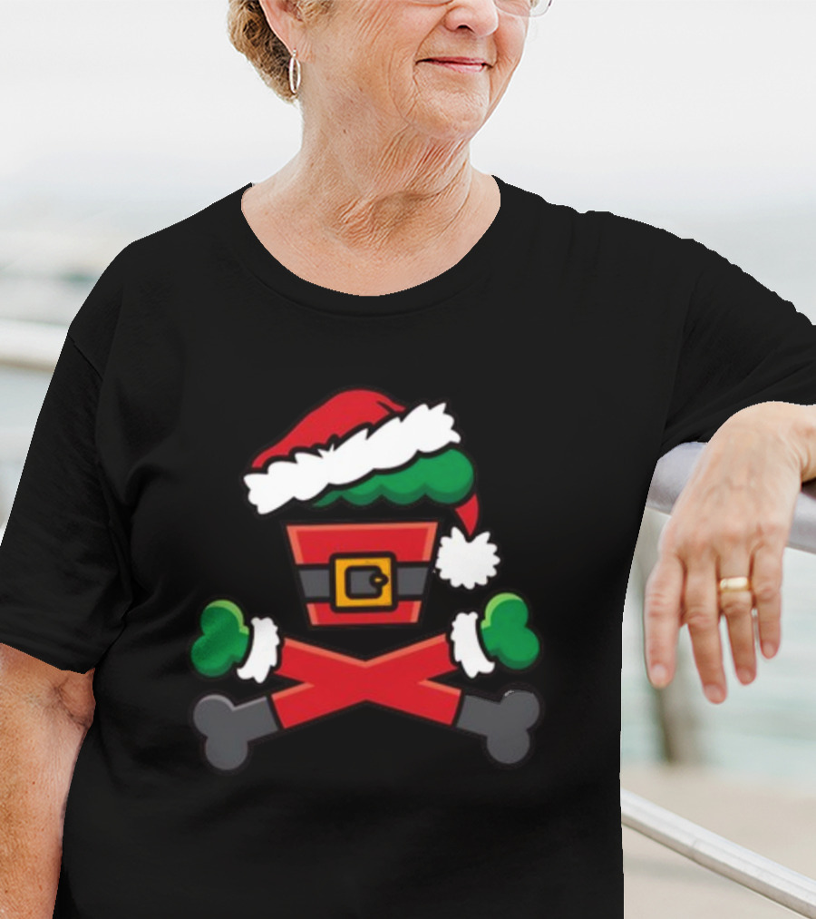 Jc Vault Grouchy Crossbones Santa Hat T-Shirt