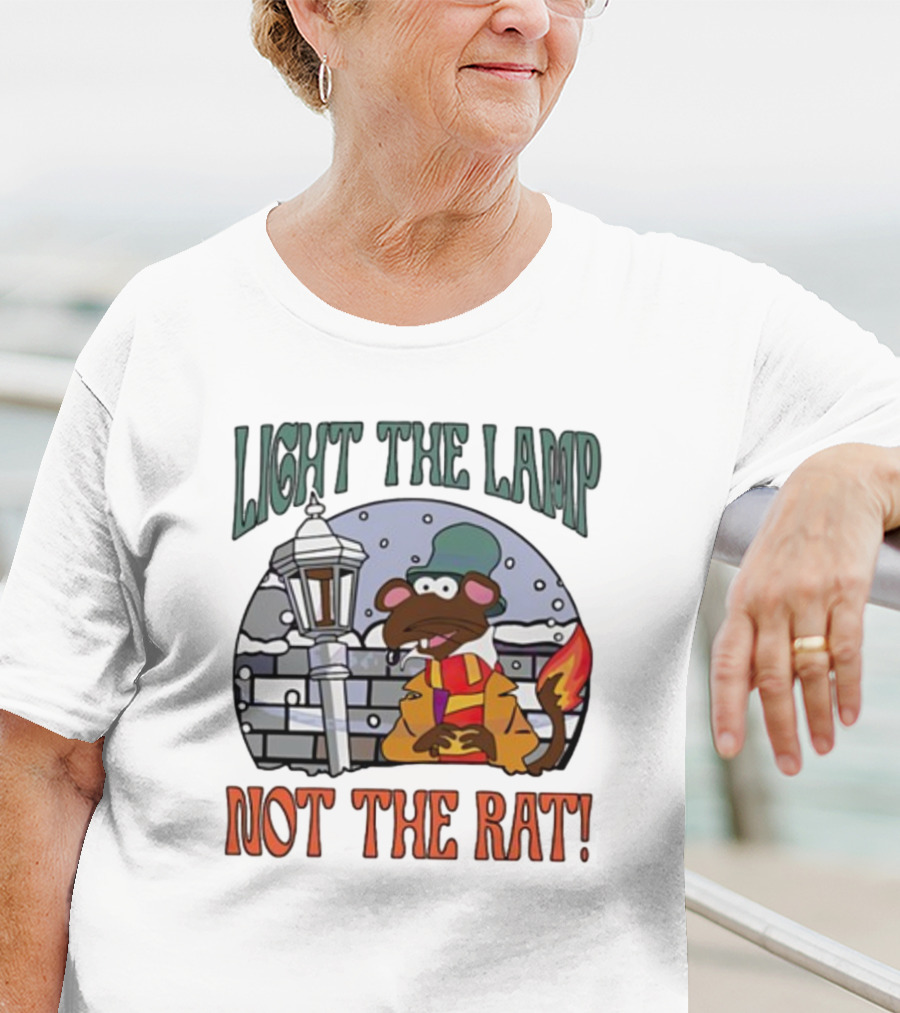 Light The Lamp Not The Rat Christmas Mouse Winter Scene T-Shirt