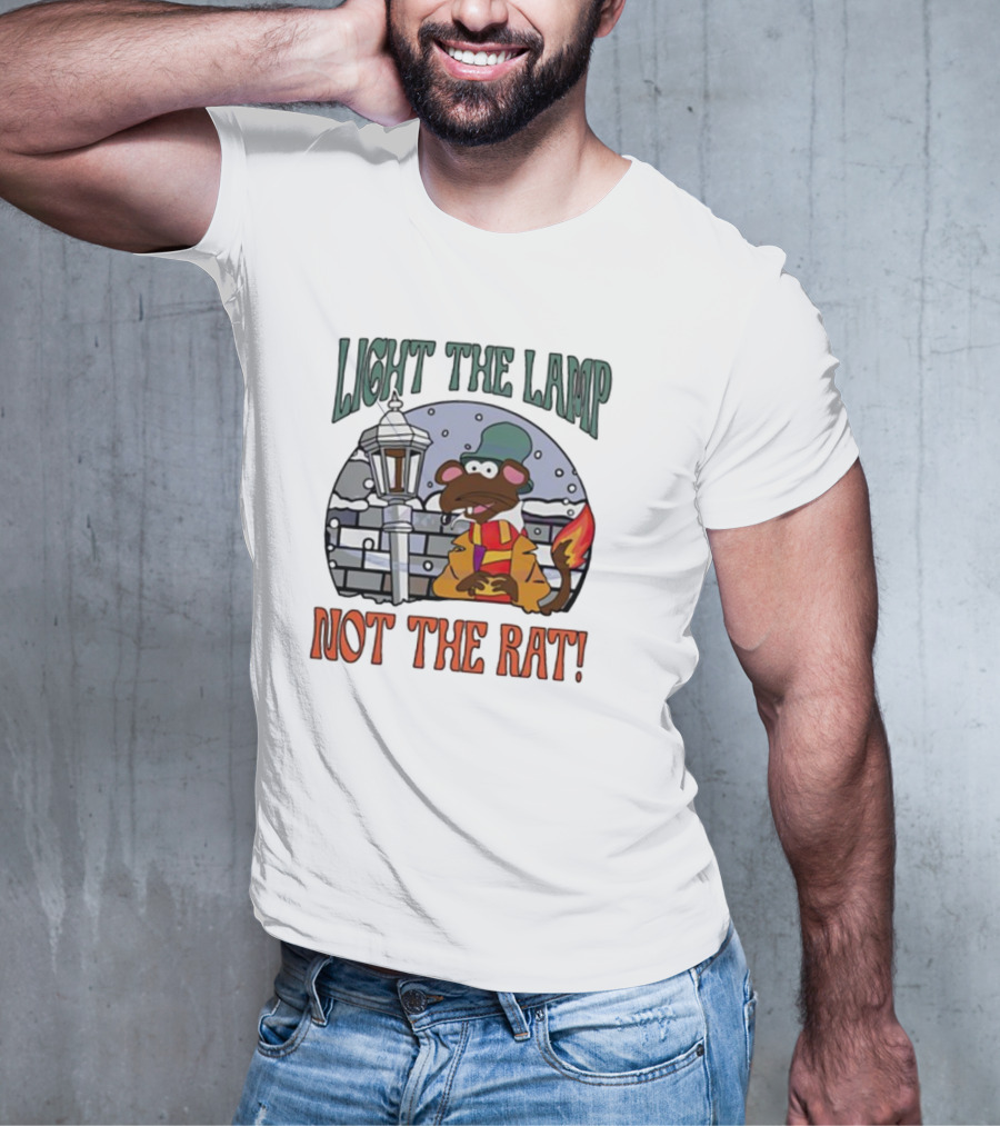 Light The Lamp Not The Rat Christmas Mouse Winter Scene T-Shirt