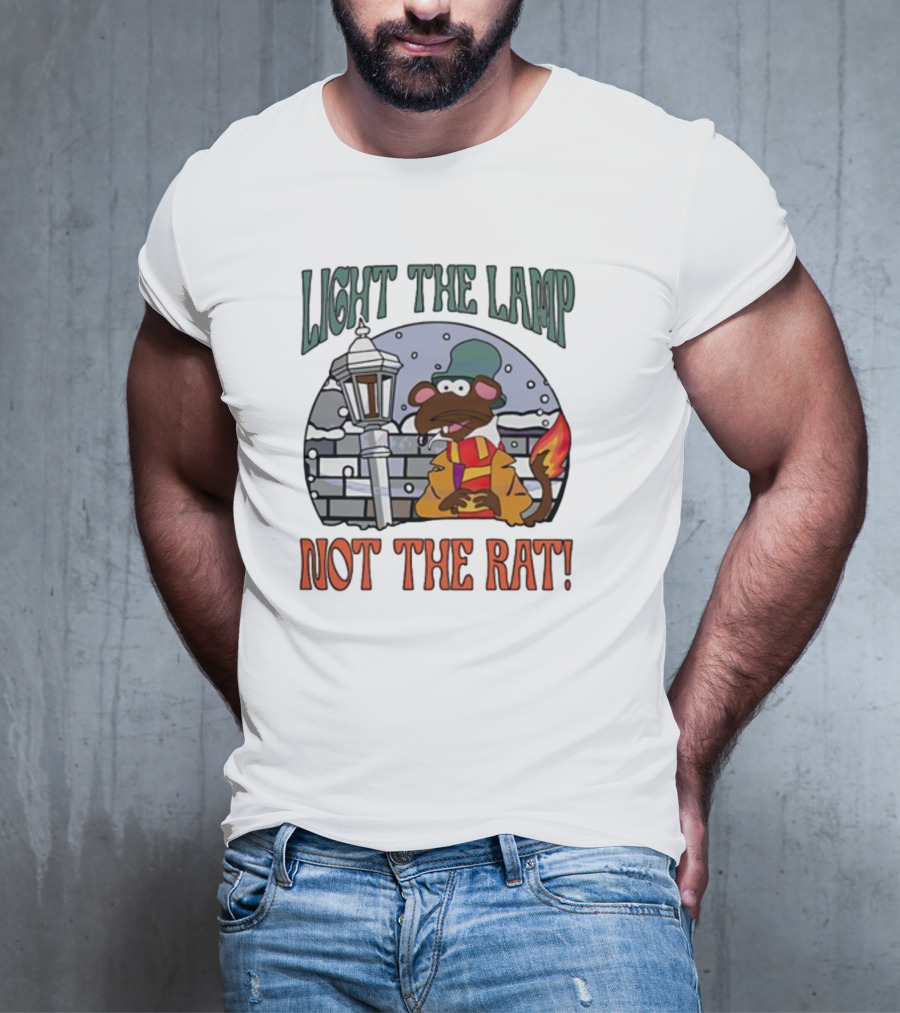 Light The Lamp Not The Rat Christmas Mouse Winter Scene T-Shirt