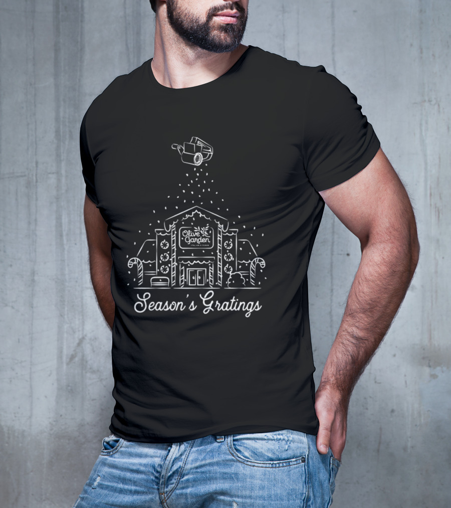 Season's Gratings Olive Garden Christmas Crewneck T-Shirt