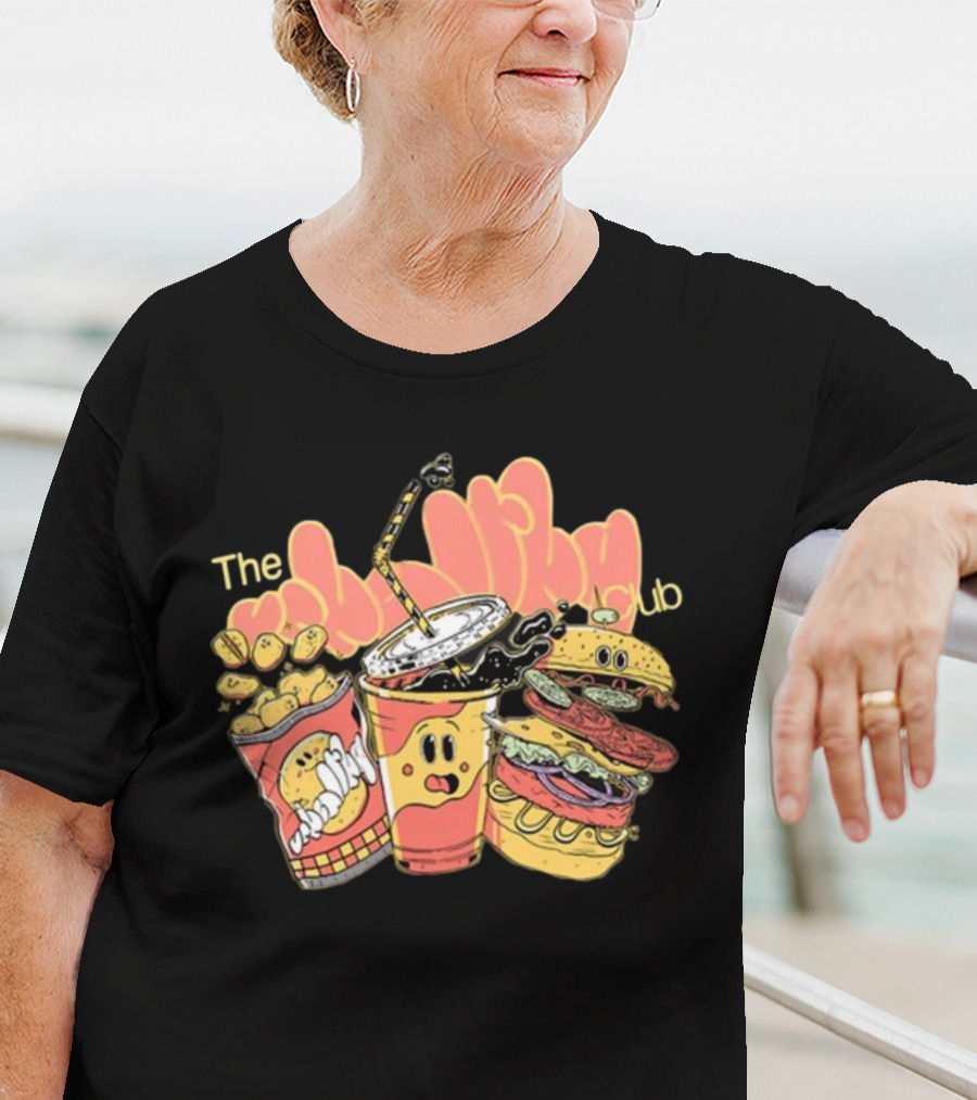 The Unhealthy Club Fast Food Cartoon Characters T-Shirt