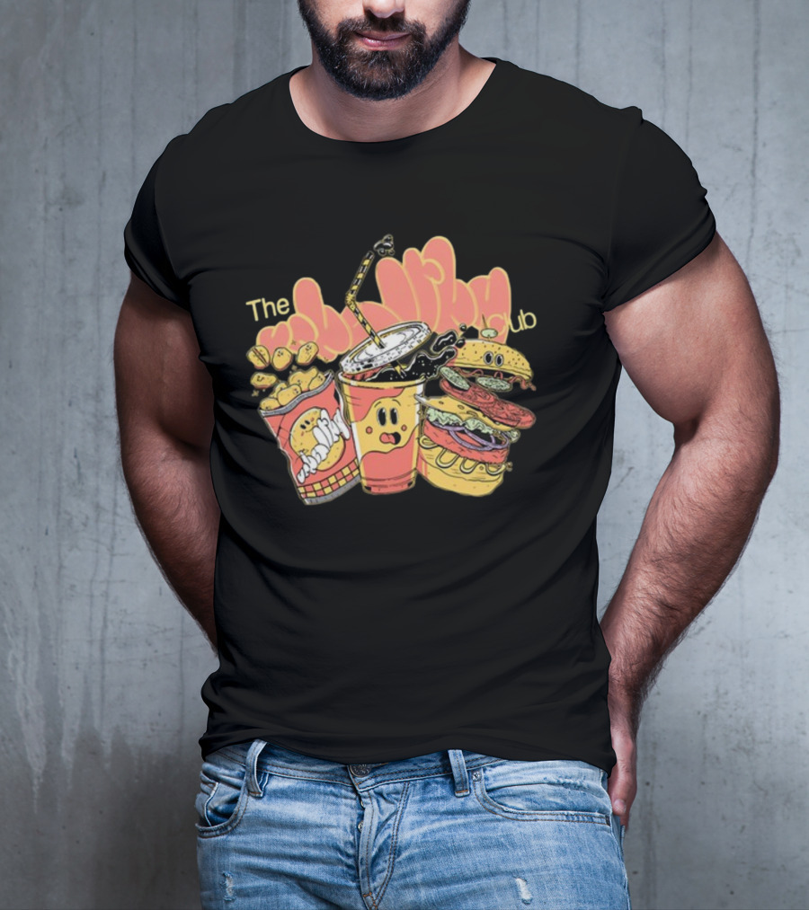 The Unhealthy Club Fast Food Cartoon Characters T-Shirt