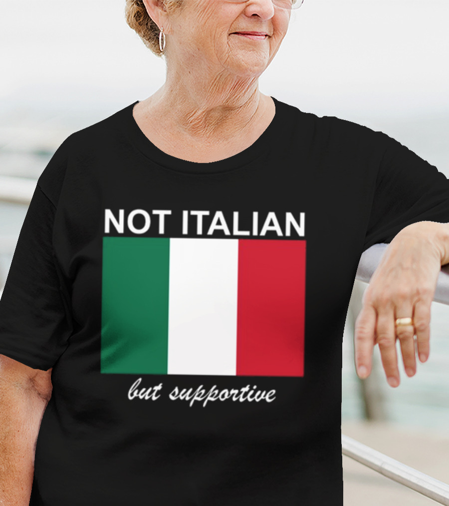 Big Cat Not Italian But Supportive Italian Flag T-Shirt