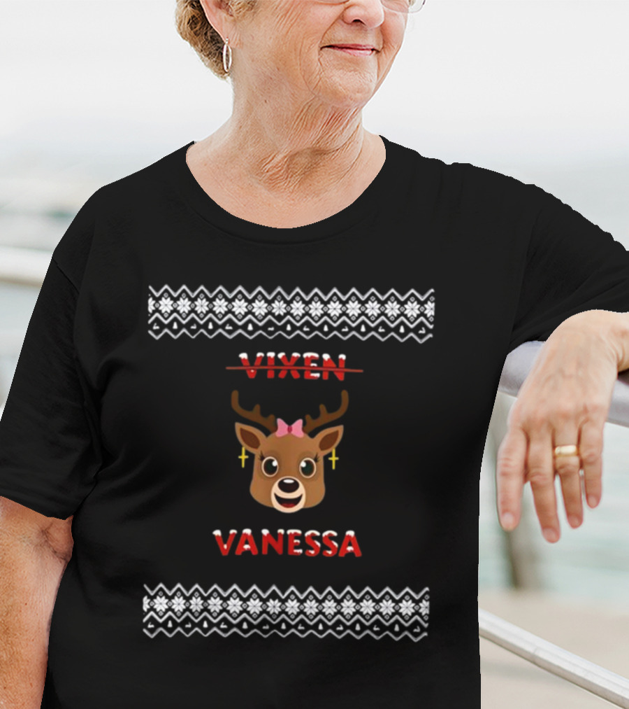 Mrs Claus Vanessa Reindeer Christmas T-Shirt
