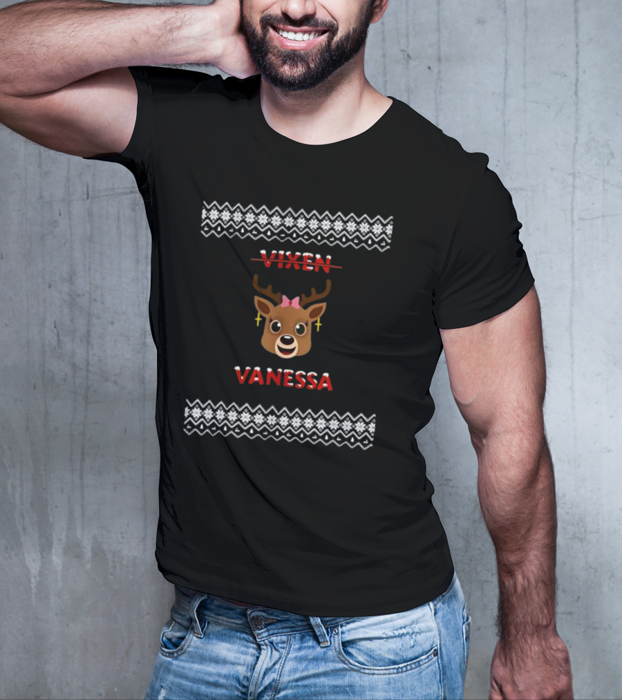 Mrs Claus Vanessa Reindeer Christmas T-Shirt