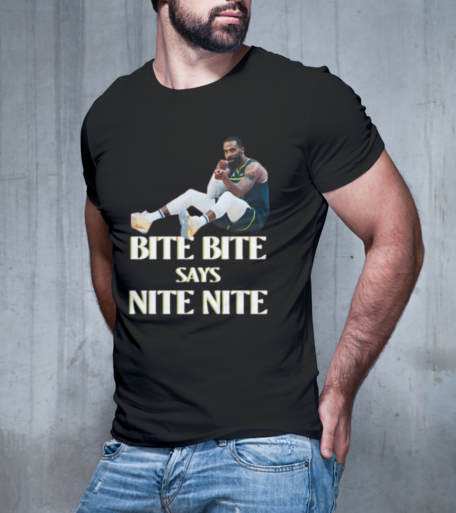 Bite Bite Says Nite Nite Basketball Player Sitting Pose T-Shirt