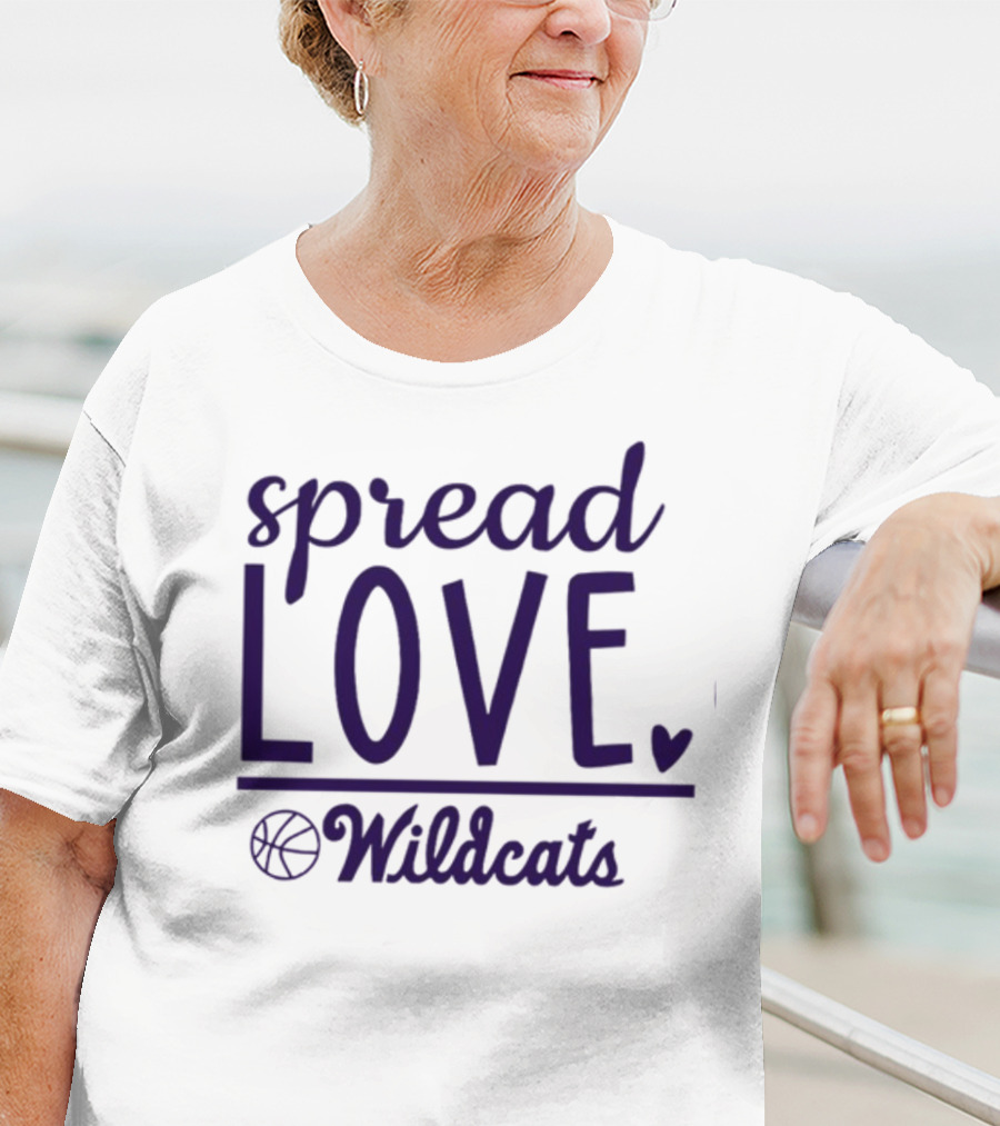 Spread Love Wildcats Basketball Heart T-Shirt