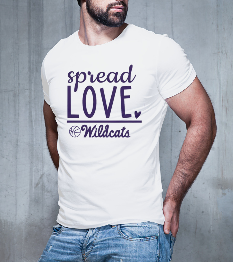 Spread Love Wildcats Basketball Heart T-Shirt