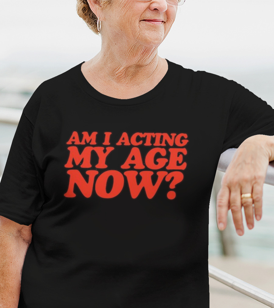 Am I Acting My Age Now Bold Red Question T-Shirt