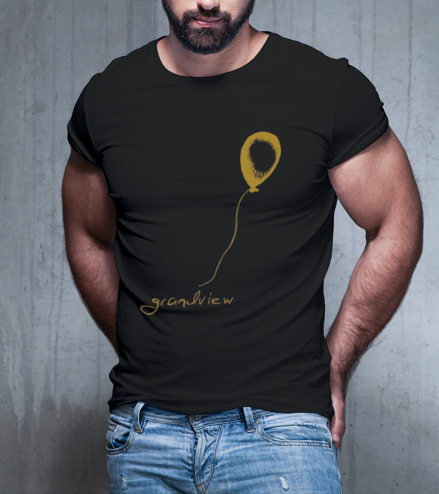 Yellow Balloon Sketch With 'Grandview' Script T-Shirt