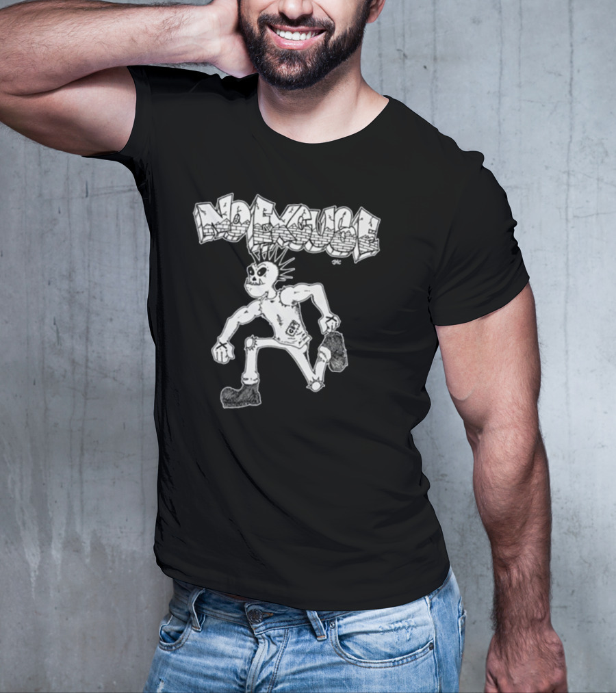 No Excuse Punk Skeleton In Graffiti T-Shirt