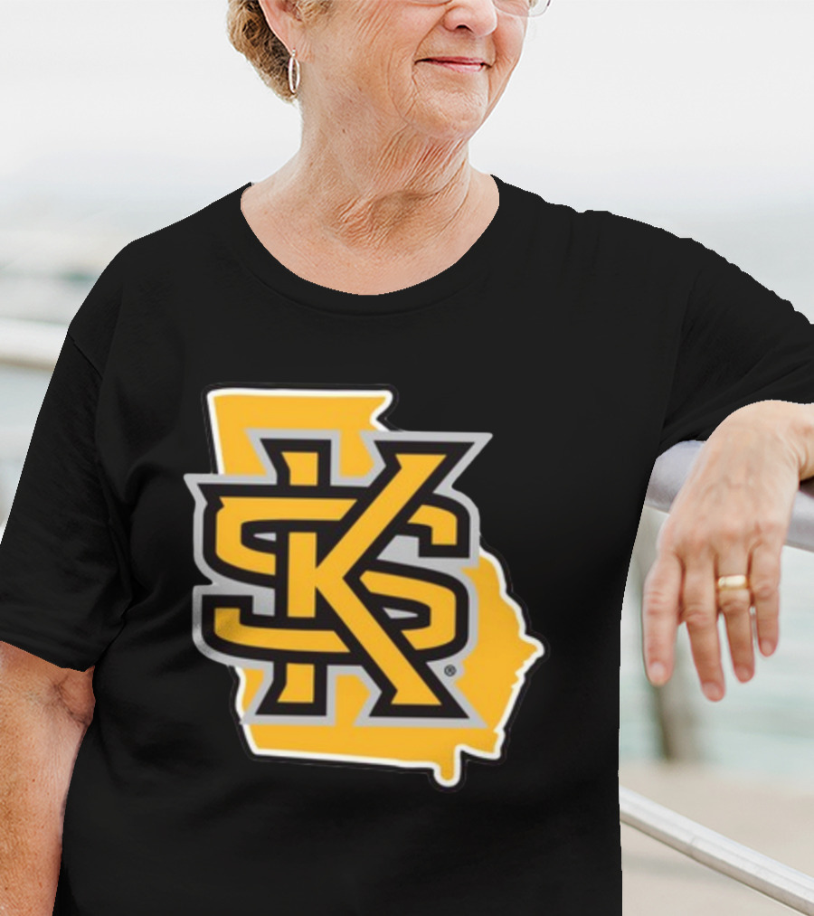 Kennesawfifty1 KS Letter Overlay On Georgia Shape T-Shirt