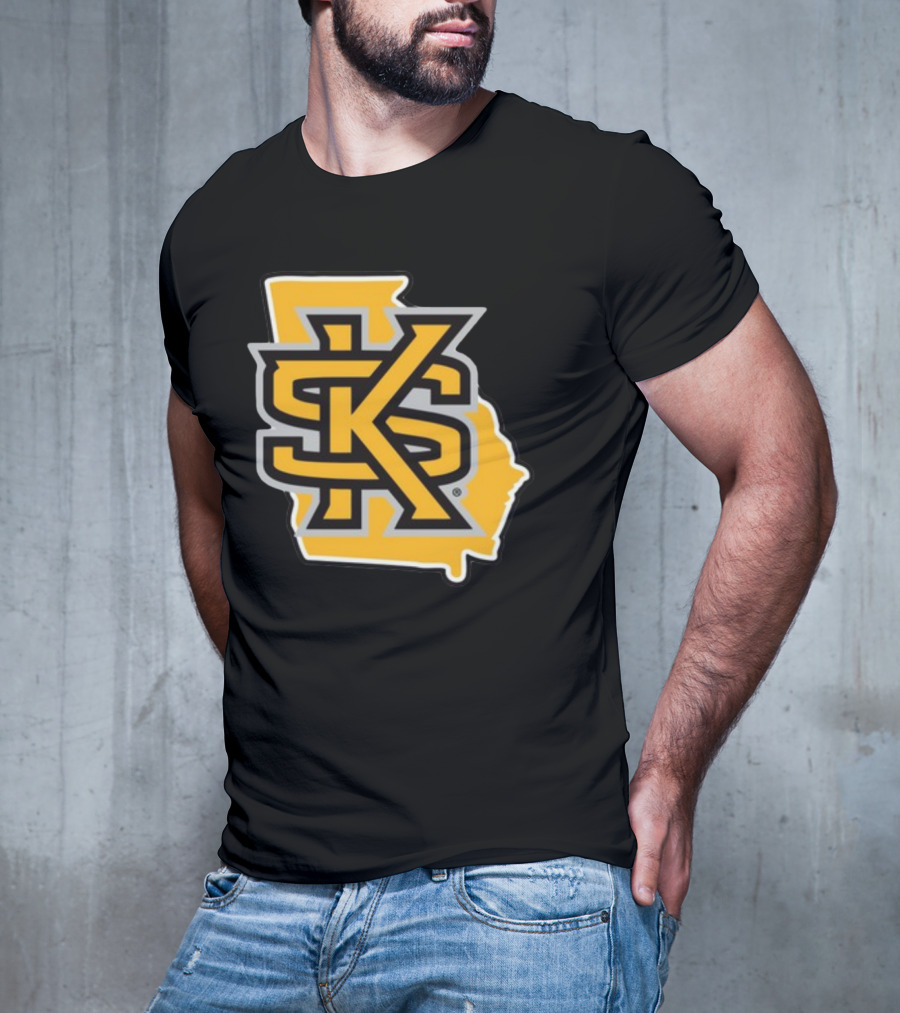 Kennesawfifty1 KS Letter Overlay On Georgia Shape T-Shirt