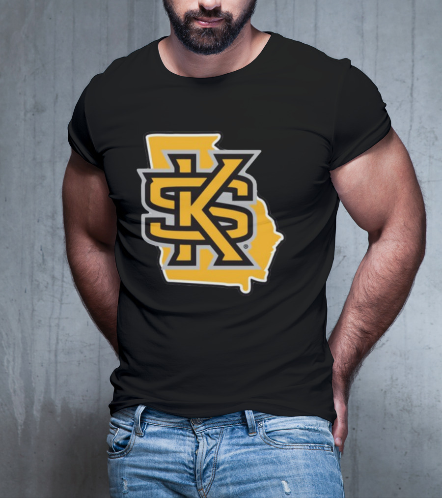 Kennesawfifty1 KS Letter Overlay On Georgia Shape T-Shirt