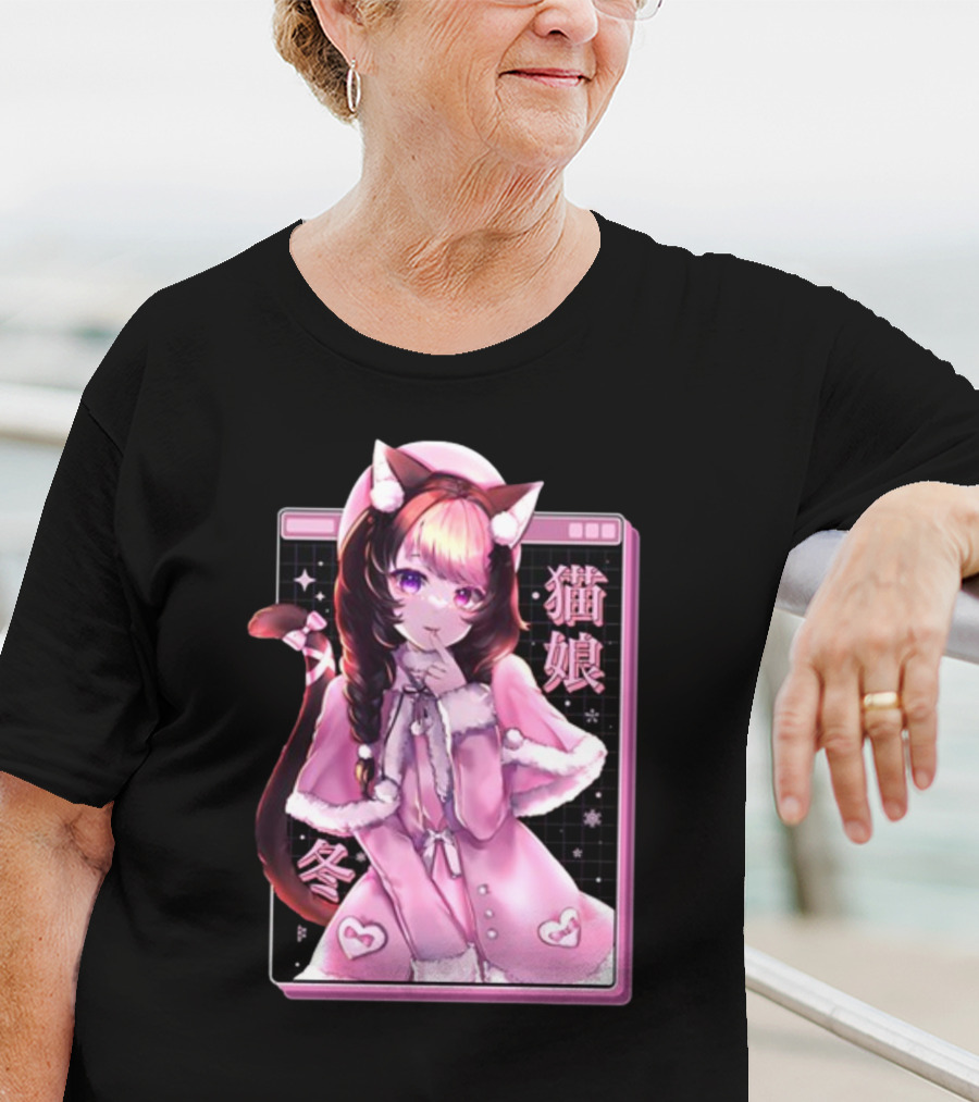 Uwumarket Strawberry Innocent Winter Nekomata Anime Aesthetic T-Shirt