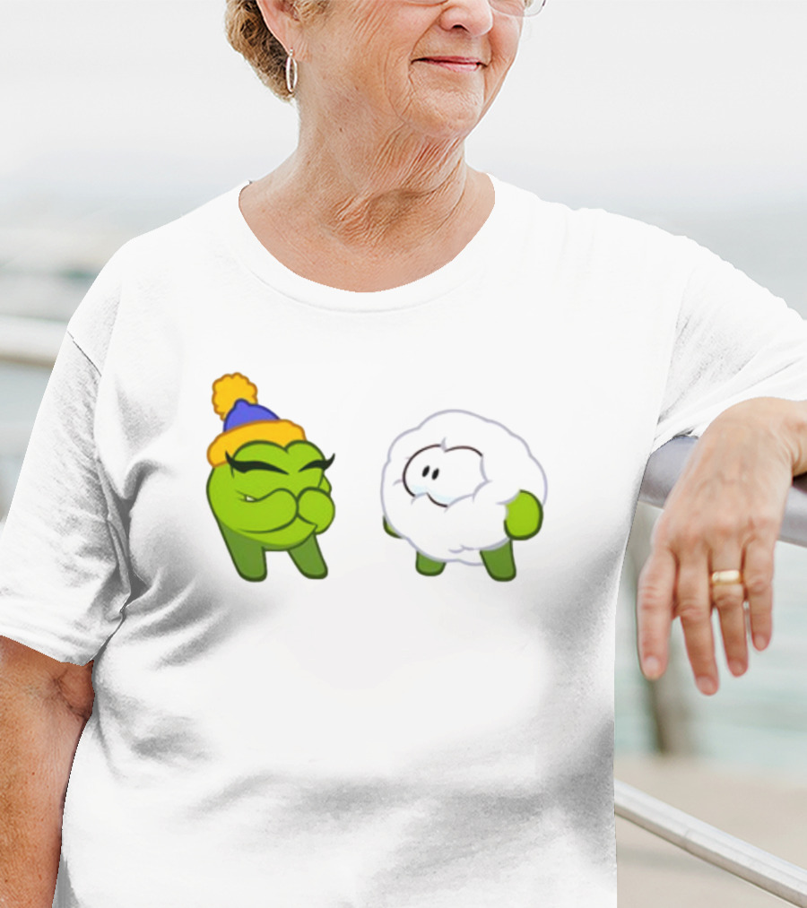 Cut The Rope Om Nom Winter With Snowball Character T-Shirt