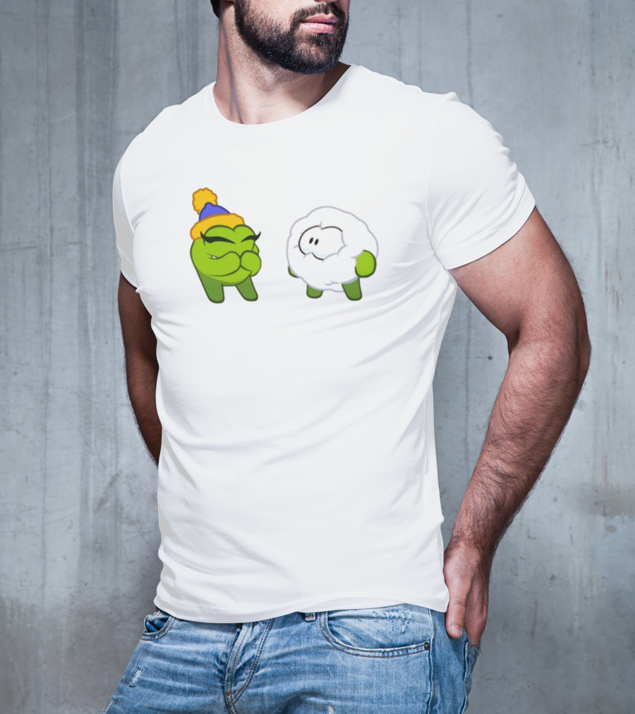 Cut The Rope Om Nom Winter With Snowball Character T-Shirt