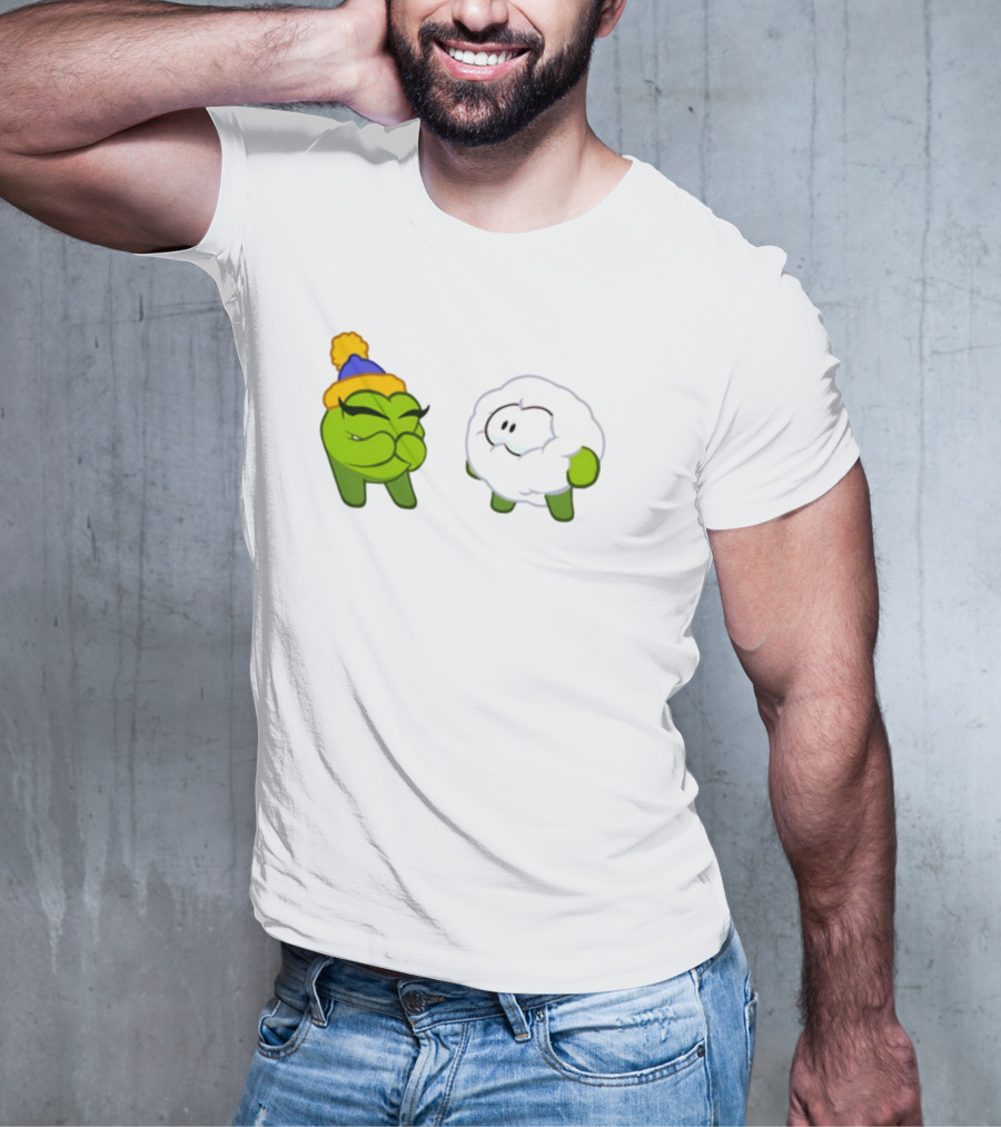 Cut The Rope Om Nom Winter With Snowball Character T-Shirt
