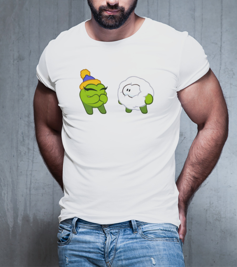 Cut The Rope Om Nom Winter With Snowball Character T-Shirt