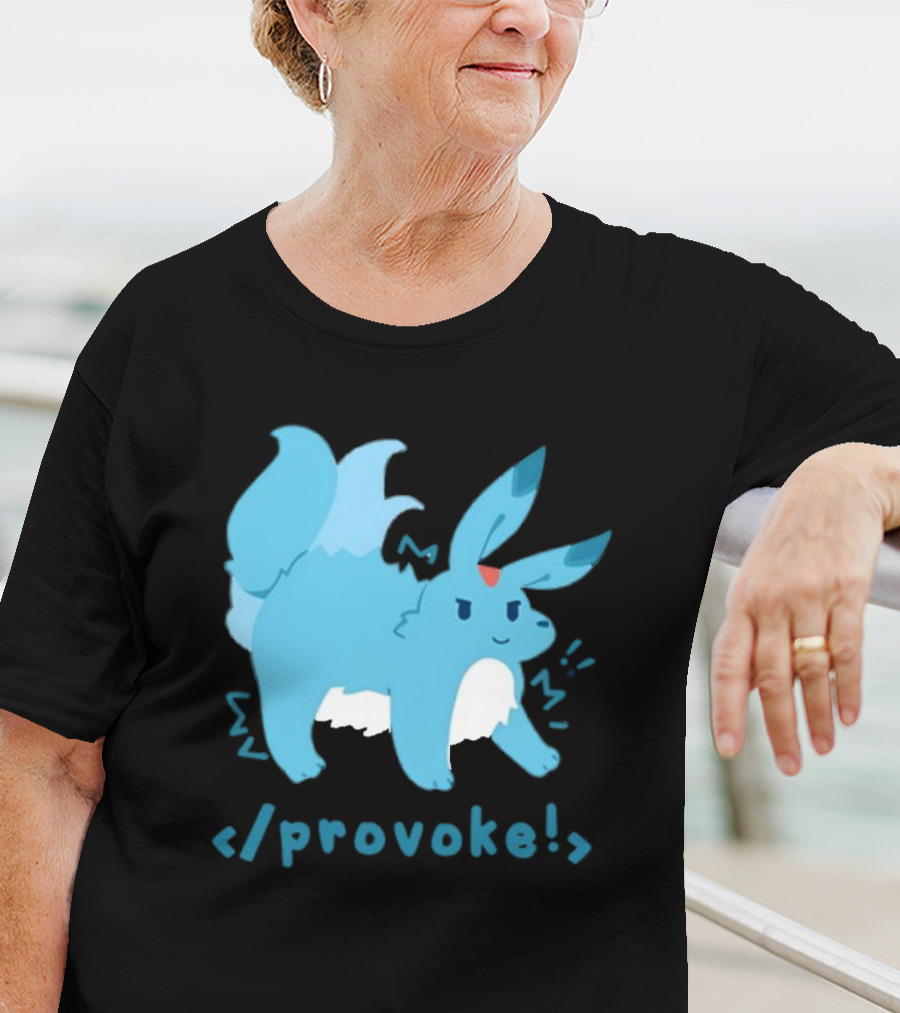 Provoke Pokemon Inspired Blue Character With Coding Element T-Shirt